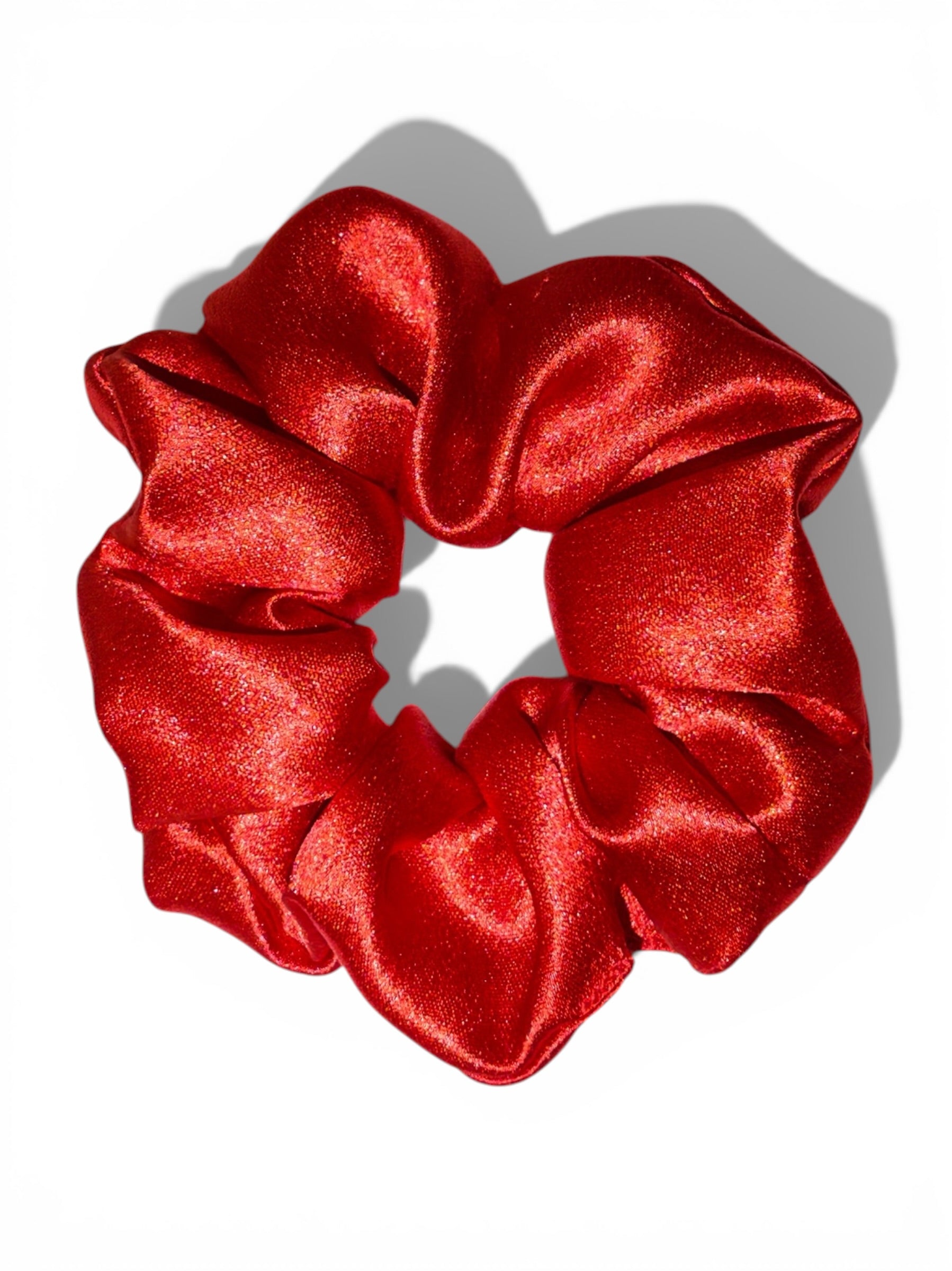 Ruby Red - Skinny Handmade Scrunchie