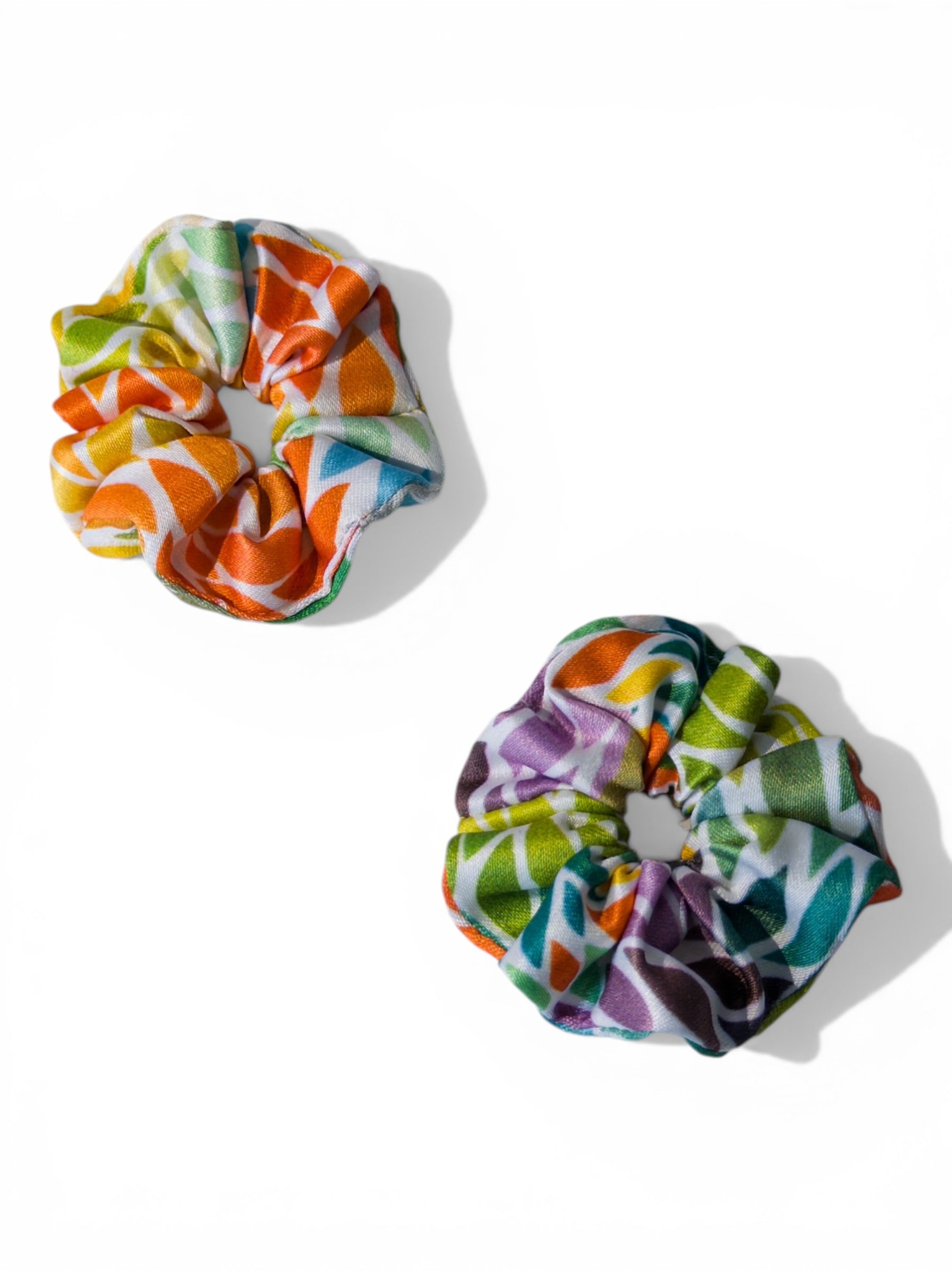 Rainbow Geo - Handmade Scrunchie
