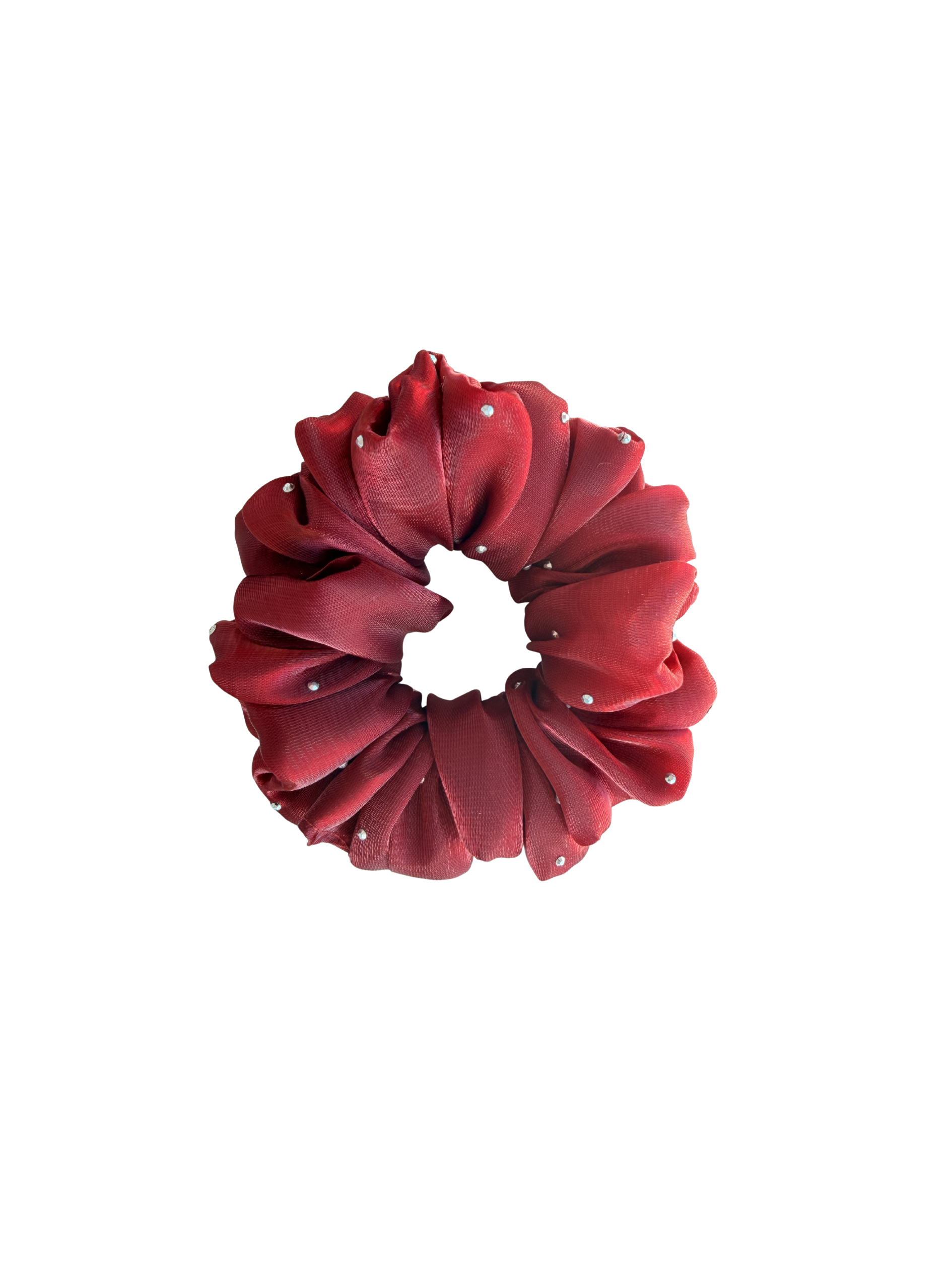 Wine Red Sparkle - Skinny Handmade Scrunchies