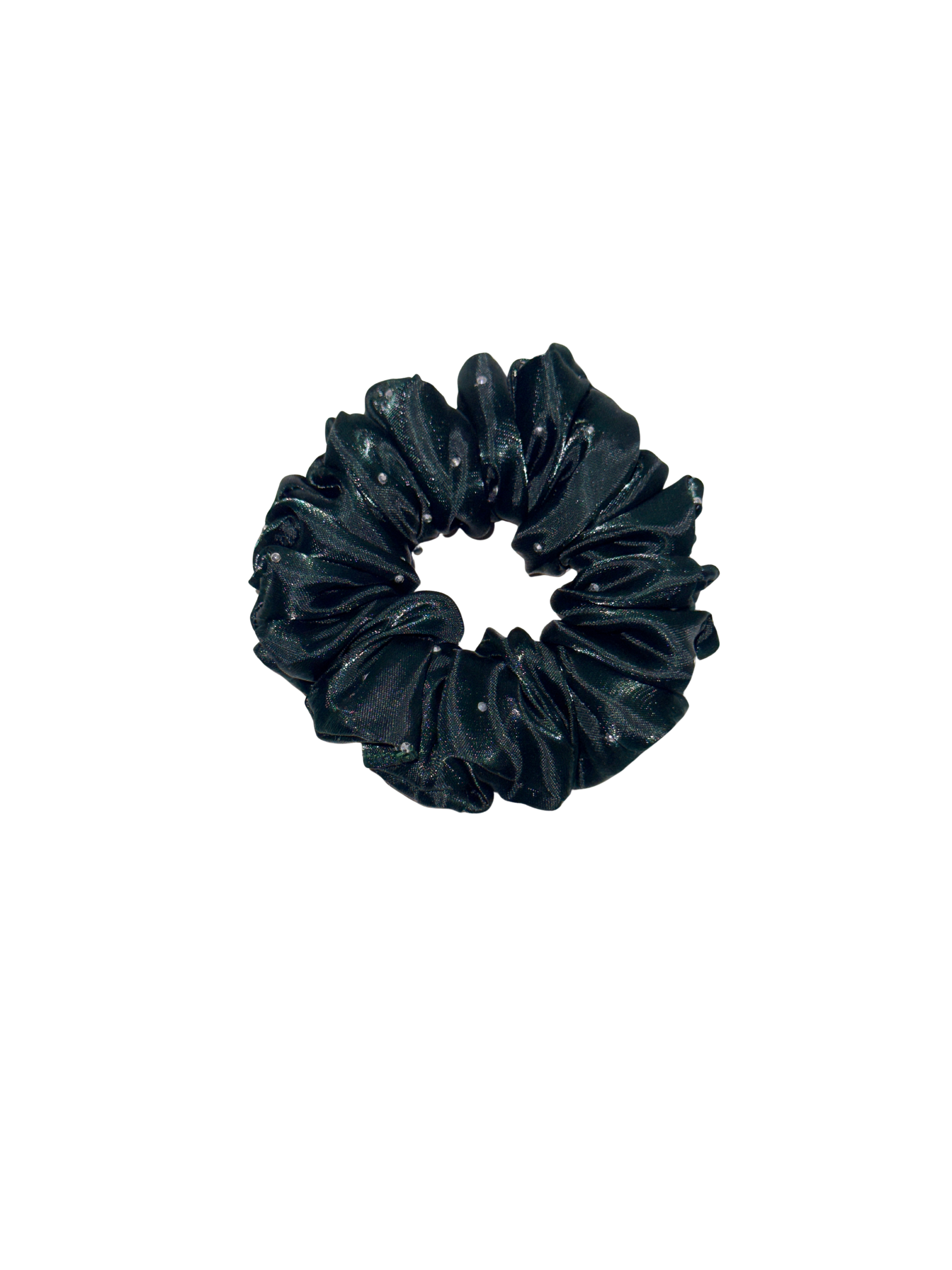 Deep Forest Shimmer - Skinny Handmade Scrunchie